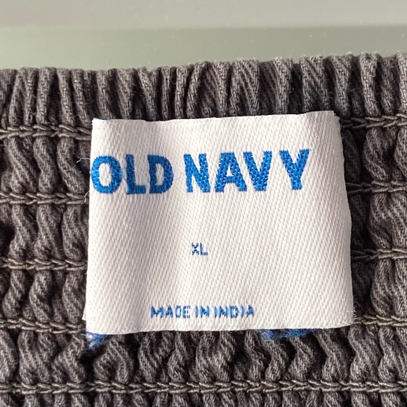 Gray Square Neck Smocked back Button Up Tank Blouse - Picture 3 of 4